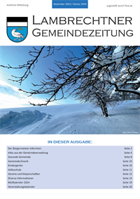 Gemeindezeitung Dezember 2023 / Jänner 2024
